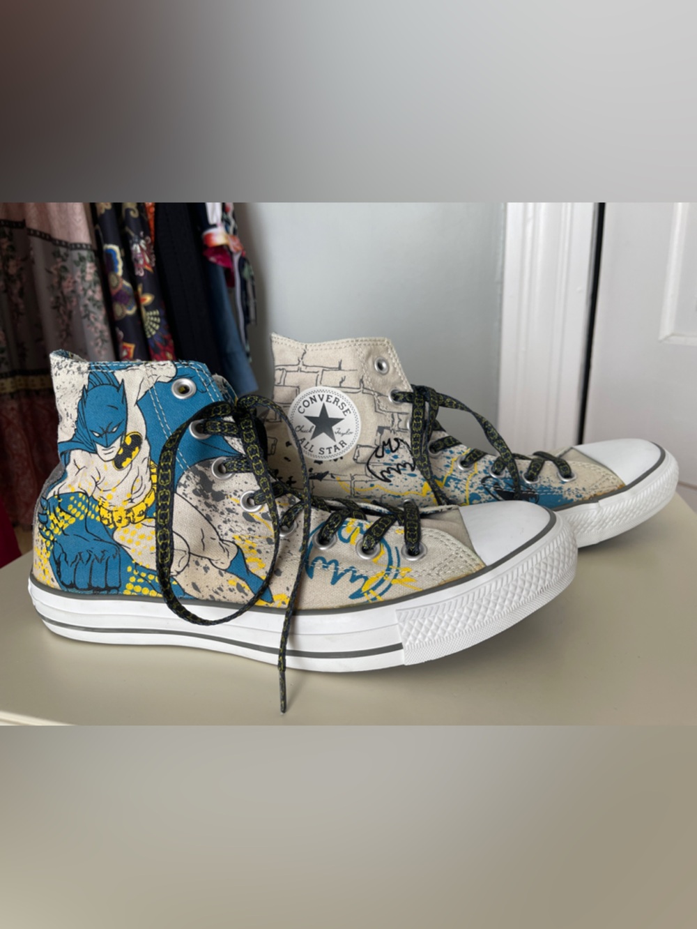 Converse Batman High-Top Sneakers in Blue/White